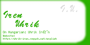 iren uhrik business card